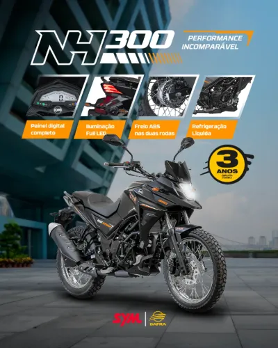 DAFRA NH 300 0KM  ABS | 24 x SEM ENTRADA NO CARTÃO DE CRÉDITO