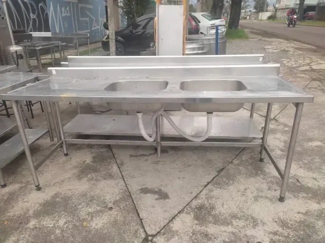 Pia ciba dupla inox 304