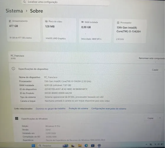 ? Notebook Lenovo i5 13ª geração | Rápido e novo