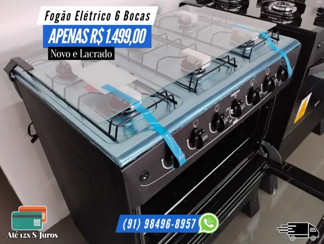 FOGÃO ELÉTRICO 6 BOCAS NOVO E LACRADO