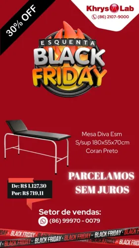 MESA DIVA ESM S/SUP 180X55X70CM CORAN PRETO