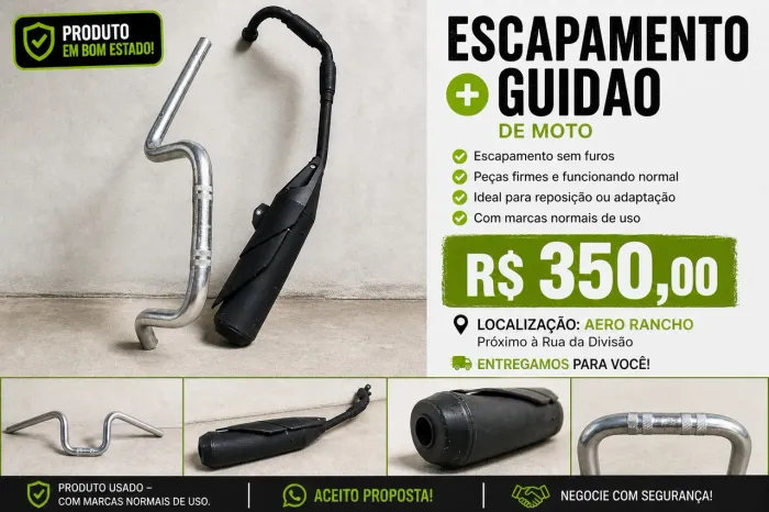 Escapamento + Guidão Fan 160 2026 Original