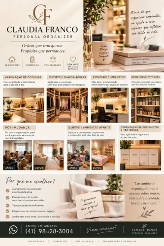 PERSONAL ORGANIZER | ORGANIZAÇÃO PÓS-MUDANÇA, CASAS, CLOSETS E COZINHAS