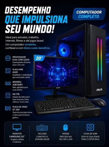 Computador e rack