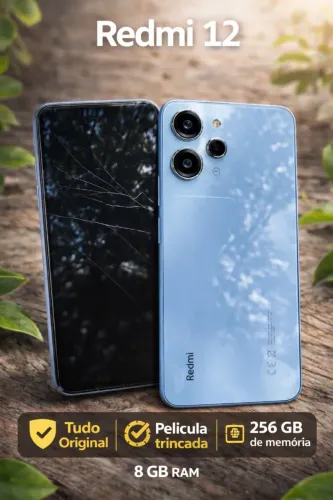 Redmi 12 todo original apenas com a película quebrada 