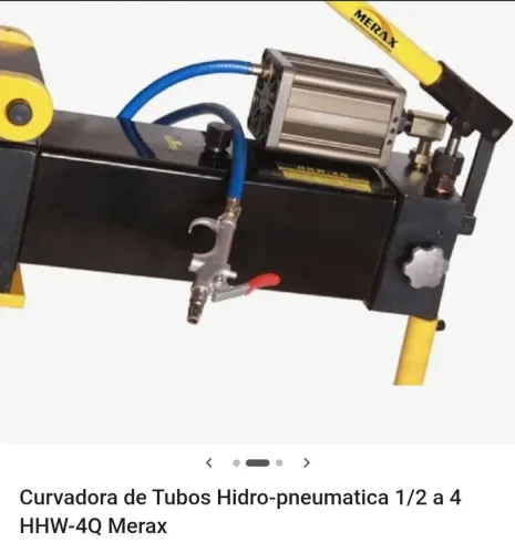 Curvadora de tubo hidro- pneumática 1/2 a 4 . Perfeito estado valor 10 mil  desapegando. 