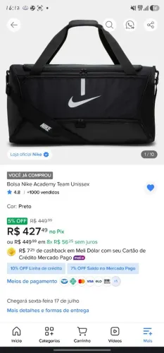 Bolsa Nike. 