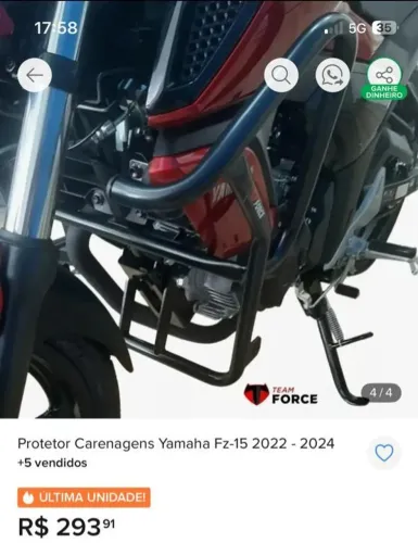 Vendo protetor de carenagem