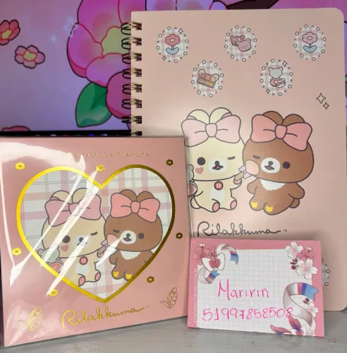 Conjunto - Bloco de notas e caderno Rilakkuma (original San-X)