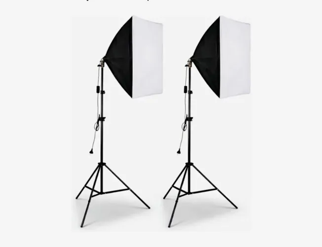Kit 2 softbox iluminação com suporte