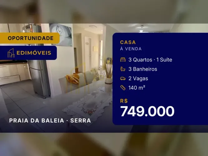 Oportunidade na Praia da Baleia: Casa 3 quartos em condomínio valorizado