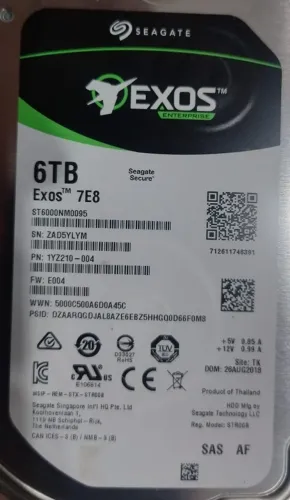HDD 6TB 1YZ210-004 SEAGATE EXOS 7E8 7200RPM SAS 12Gb/s 256MB