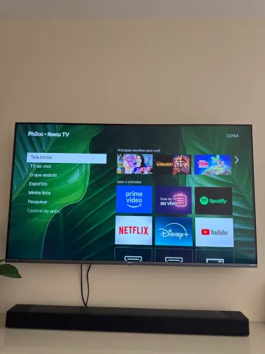 Tv 50 polegadas 4K Philco Roku Dolby audio