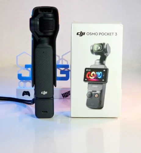Dji Osmo Pocket 3, semi nova. Com 1 m. SD de 128GB, e 2 lentes extras.