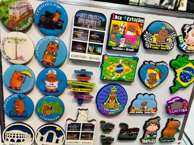 Lembrancinha de Curitiba Ímã de Geladeira Com Pontos Turísticos