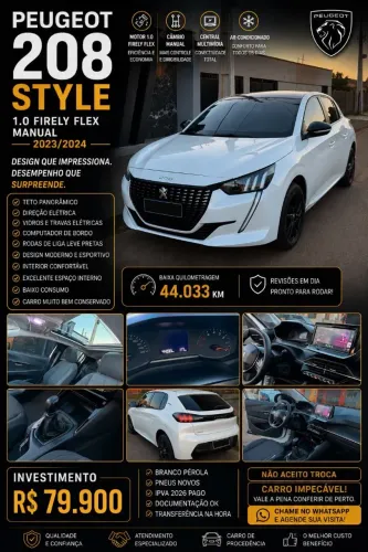 Peugeot 208 Style 1.0 Flex 6V 5P Mec. 2023