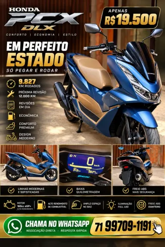 Honda PCX DLX | 9.827 km | Impecável | R$ 19.500
