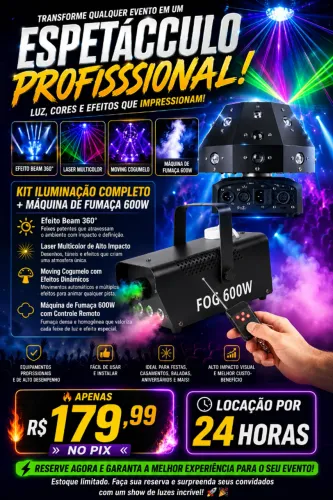 Iluminação jogos de luz locação de equipamentos para festas e eventos 