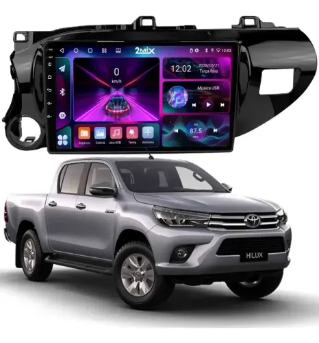Central Multimídia Octacore 2Mix SpeedWay Max 9 POL. 8Gb/256Gb 4G Hilux 2016 a 2026