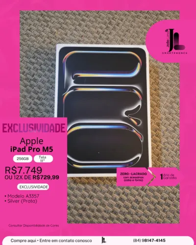 IPAD PRO M5, 256GB, TELA 11?, LACRADO, EXCLUSIVO!