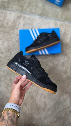 Adidas Fórum Couro Preto Premium Masculino (2 Pares de Cadarço)