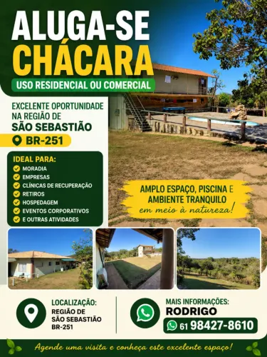 Alugo chácara para residência ou comércio