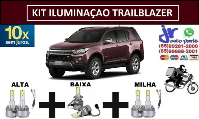 Kit Lampada Ultra LED (Alta/Baixa/Milha) Trailblazer 6000K 12V 24V