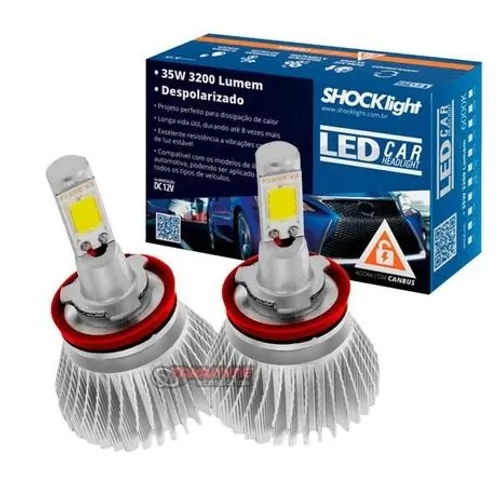 Kit Lâmpada Headlight 2d H4 6000k 12v Shocklight - Hb20 Gol Celta Uno 