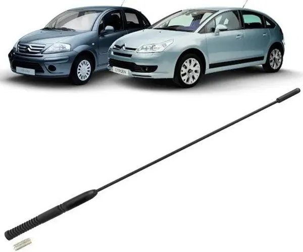 Haste para Antena de Teto Lisa Removível Citroen - C3  C4  - Rosca Interna 6mm