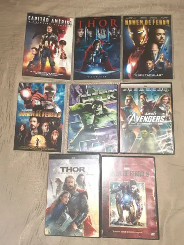 20 DVDs Coleção Marvel + 2 Box com 3 filmes