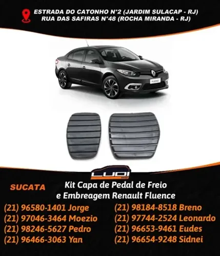 Kit Capa de Pedal de Freio e Embreagem Renault Fluence