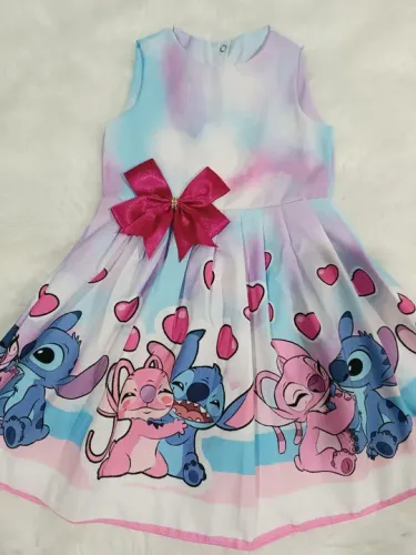 Vestido infantil Temático Stitch