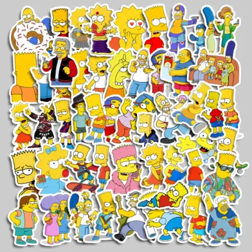 Kit 50 Adesivos de Os Simpsons Homer Bart Lisa Marge Simpson - Unidades Pcs Peças