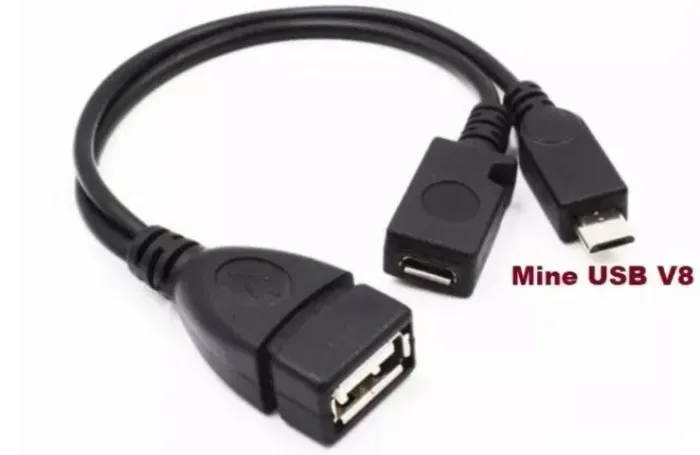 Adaptador Otg Micro Usb V8 Macho Usb 2.0 Fêmea + Alimentação Arduino AutomaçãoCOD-CP326   