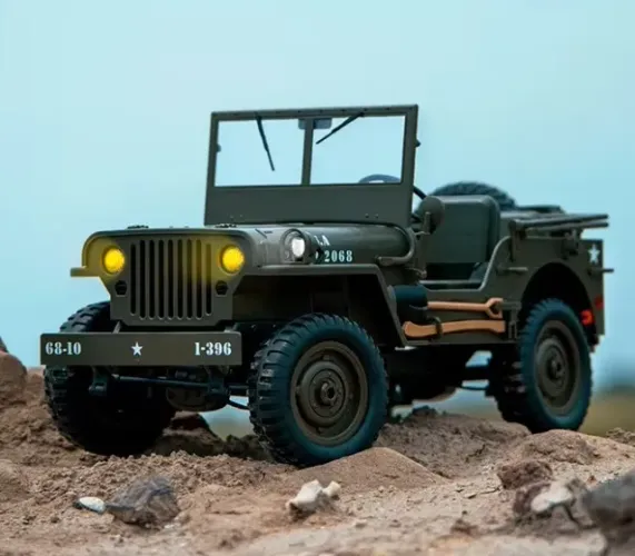 Carro de Controle Automodelo Crawler Rc Jeep Willys 1/10 - 4x4 - Muito Realista! Top