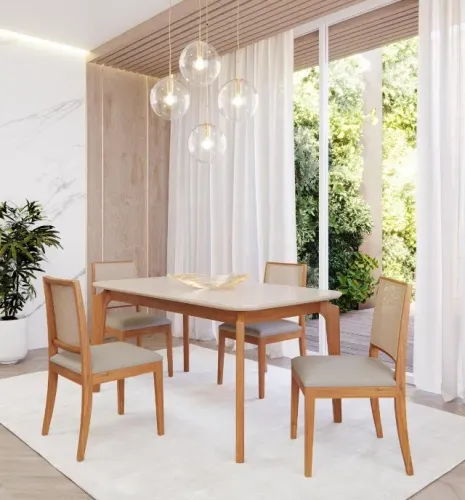 Mesa ficoss Com 4 cadeiras