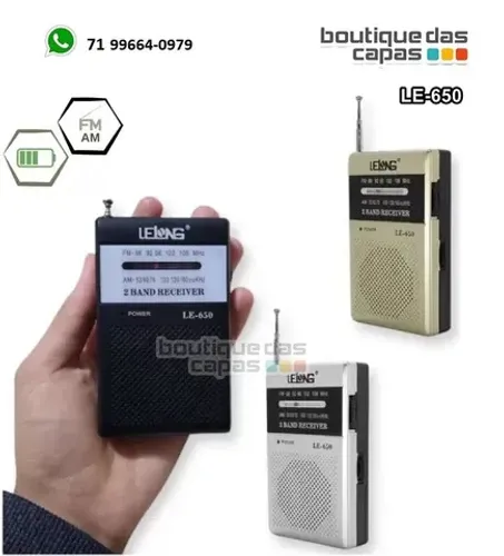 Mini Radio Portatil de Bolso AM/FM com Fone de Ouvido Le-650 - Lelong