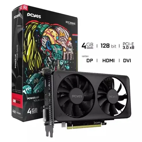 Placa de Vídeo AMD RX 550 4GB GDDR5 Pcyes Dual Fan 128 Bits 2 Anos de Garantia - WZetta