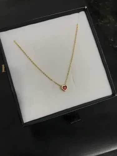 Colar ponto de luz vermelho | Camadas em ouro