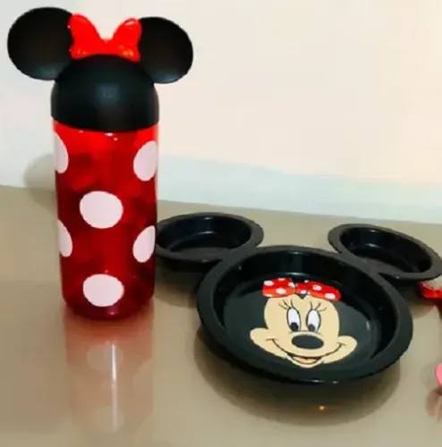 Kit Infantil Minnie Pratinho + Garrafa 3d Avon