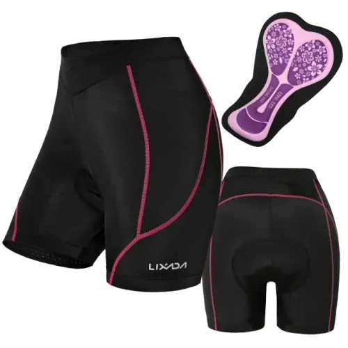 Short de ciclismo 3d feminino, gel acolchoado corridas de montanha, bicicleta, respirável 