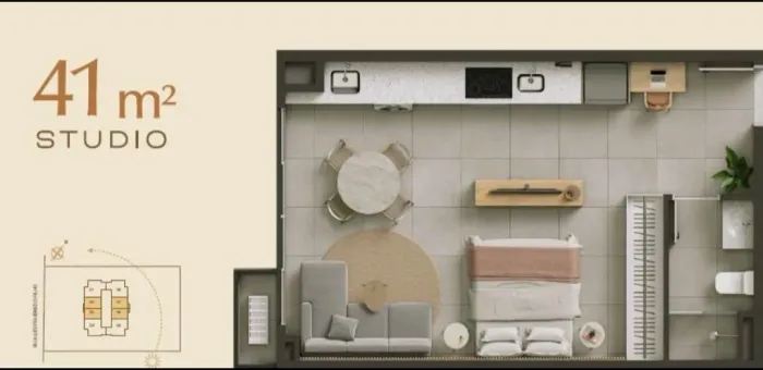 Studio- Ap a venda 41m2 $ 395mil zona sul | andar alto | Região Shopping Plaza e Rio preto