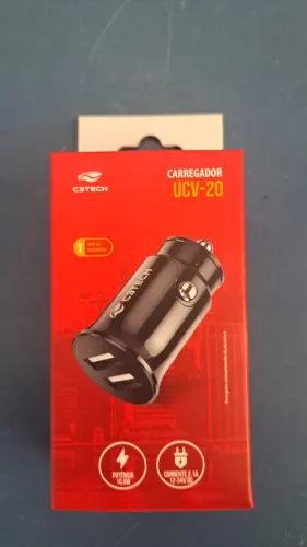 CARREGADOR VEIC COM 2 PORTAS USB UCV-20 NOVO LACRADO FRETE GRÁTIS PARA MACEIÓ