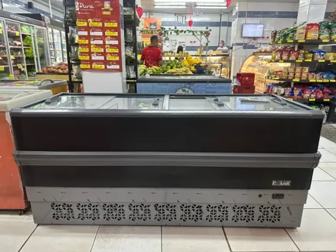 Ilha 2 metros pra congelados polar preta