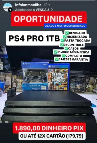 Ps4 Pro Completo + Garantia 