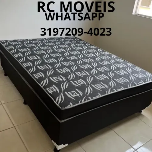 Cama Box Casal com Colchão D33 OrthoBox - Madeira Eucalipto e Tecido Bamboo