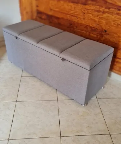 Baú estofados em linho para cama casal, espuma d33, direto da fábrica em até 10x sem juros