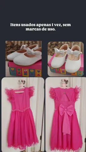 Sapatos e Vestido de Festa Infantil