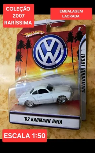 MINIATURA 1:50 HOT WHEELS KARMANN GUIA 1962 CALIFÓRNIA LOCAL COLEÇÃO 2007 RARÍSSIMA