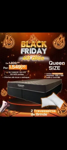 Cama Queen de molas ensacadas